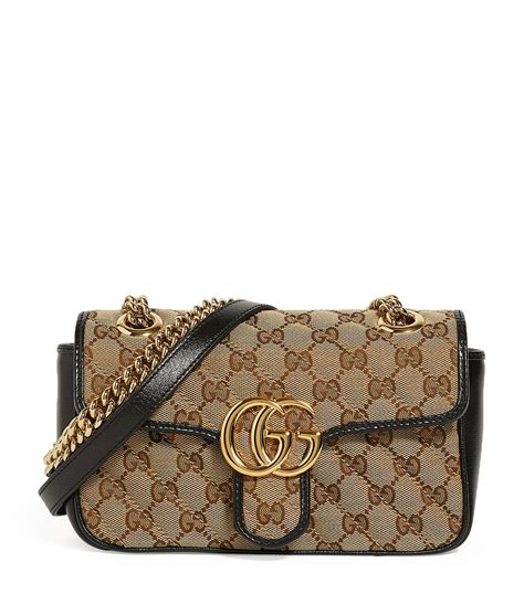 gucci marmont canvas small|Gucci small marmont bag black.